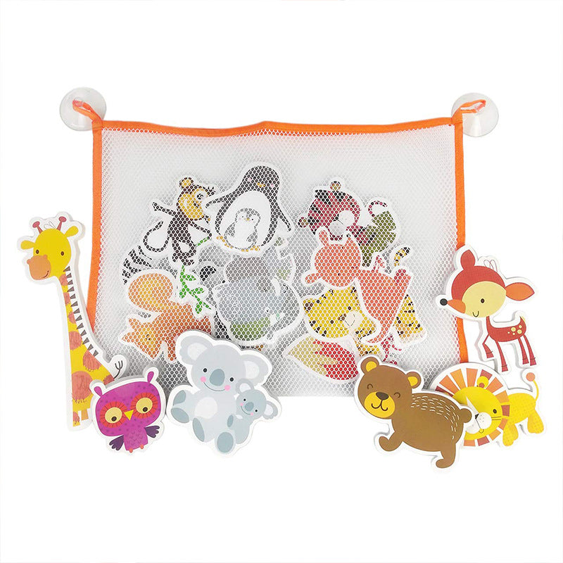 Supply EVA foam toys floating small animals children's educational bathroom bath stickers eva animal set wholesale