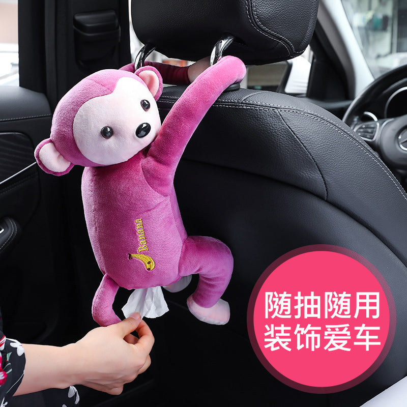 Pipihou creative car tissue box cover home car dual-use car hanging drawer cartoon car interior supplies