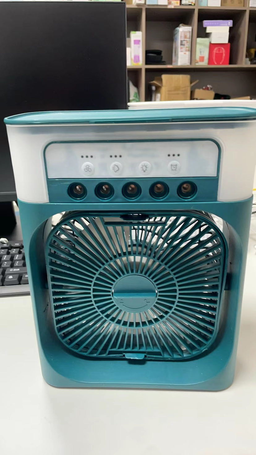 Cross-border new small air cooler five-hole spray fan usb desktop humidification air conditioning cooling fan cooler fan