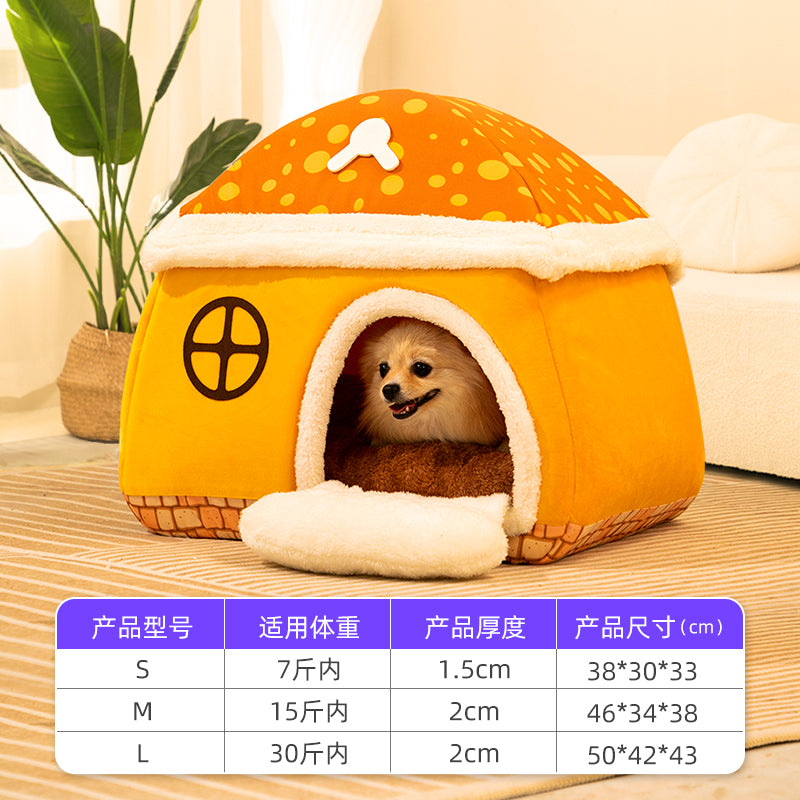 Docot dog kennel four seasons universal detachable and washable golden retriever indoor dog house large dog semi-enclosed dog bed dog tent