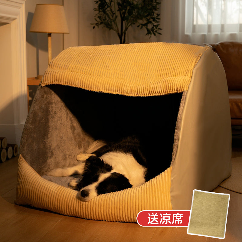 Docot dog kennel four seasons universal detachable and washable golden retriever indoor dog house large dog semi-enclosed dog bed dog tent