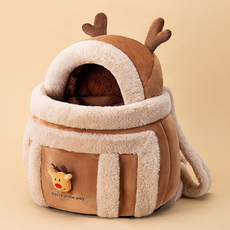 Small bee animal shape pet going out bag with exposed head shoulder bag for kittens and dogs portable cat bag pet backpack