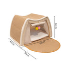 Cat bed, all-season cat villa, cat house, seashell semi-enclosed sleeping bag, cat scratching post, non-shedding sisal cat tent