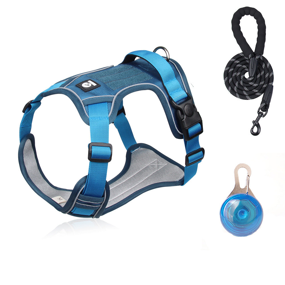 Cross-border dog traction rope explosion-proof large dog chest harness reflective large dog dog rope vest-style outdoor dog walking rope
