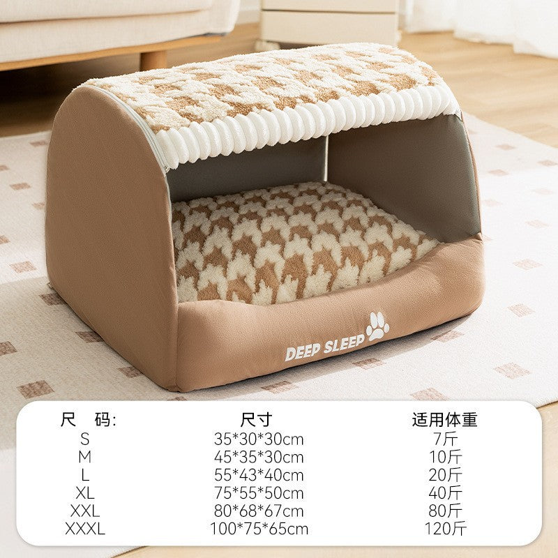 Large dog kennel winter warm dog house removable and washable dog bed four seasons large dog house type pet sleeping supplies