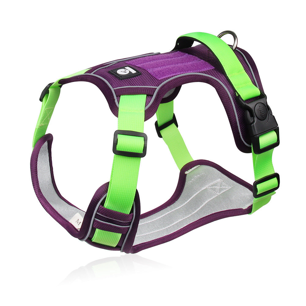 Cross-border dog traction rope explosion-proof large dog chest harness reflective large dog dog rope vest-style outdoor dog walking rope
