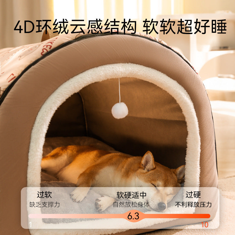 Large dog kennel winter warm dog house removable and washable dog bed four seasons large dog house type pet sleeping supplies