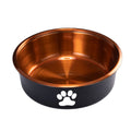 Dog bowl large diameter large capacity pet bowl slant mouth stainless steel dog food cat neck guard dog food bowl dog rice bowl