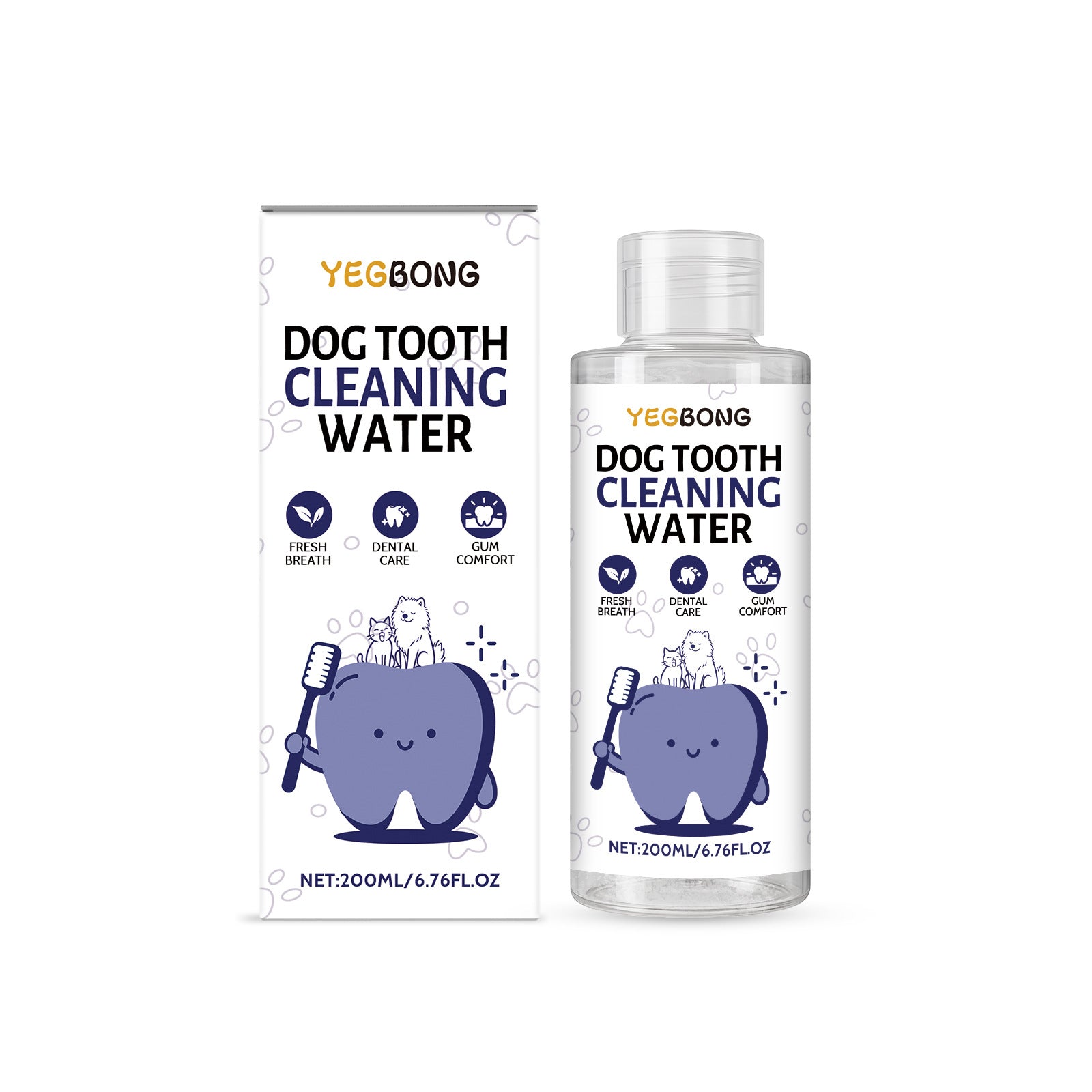 YEGBONG Drinkable Pet Mouthwash: Gently protects pets' oral hygiene, cleans tartar, and removes odors.