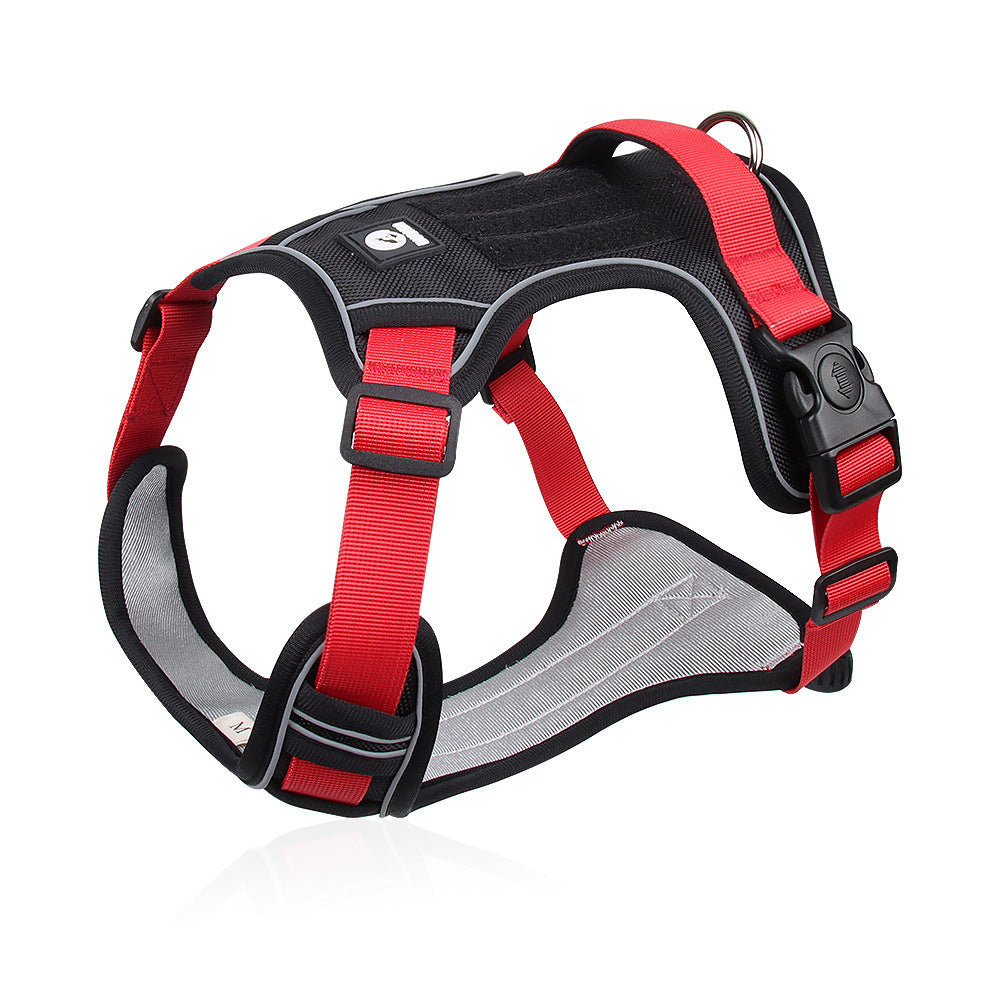 Cross-border dog traction rope explosion-proof large dog chest harness reflective large dog dog rope vest-style outdoor dog walking rope