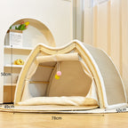 Cat bed, all-season cat villa, cat house, seashell semi-enclosed sleeping bag, cat scratching post, non-shedding sisal cat tent
