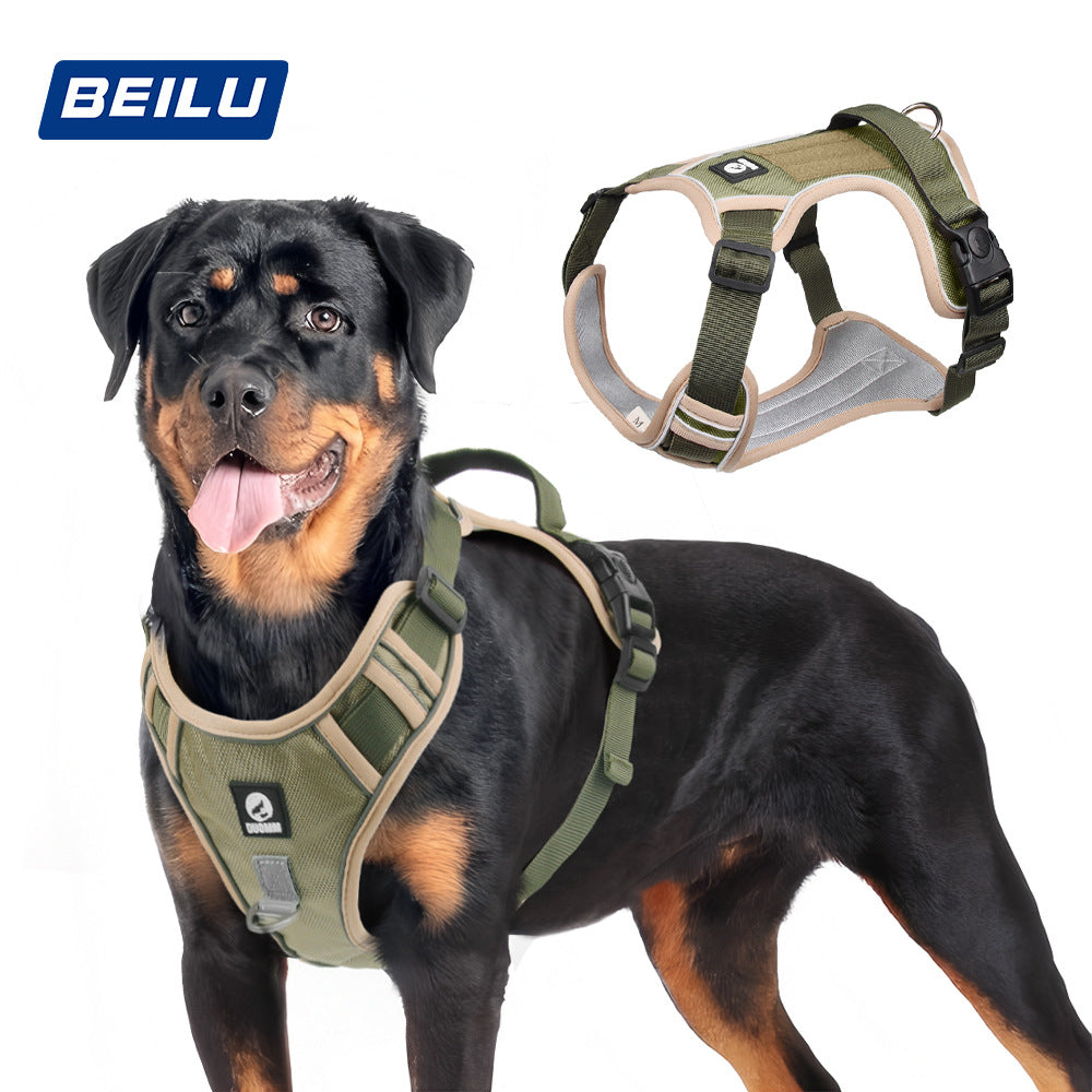 Cross-border dog traction rope explosion-proof large dog chest harness reflective large dog dog rope vest-style outdoor dog walking rope