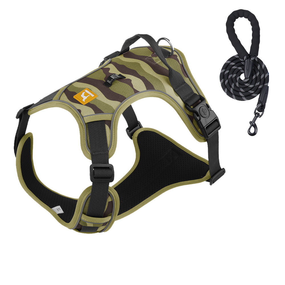 Cross-border dog traction rope explosion-proof large dog chest harness reflective large dog dog rope vest-style outdoor dog walking rope
