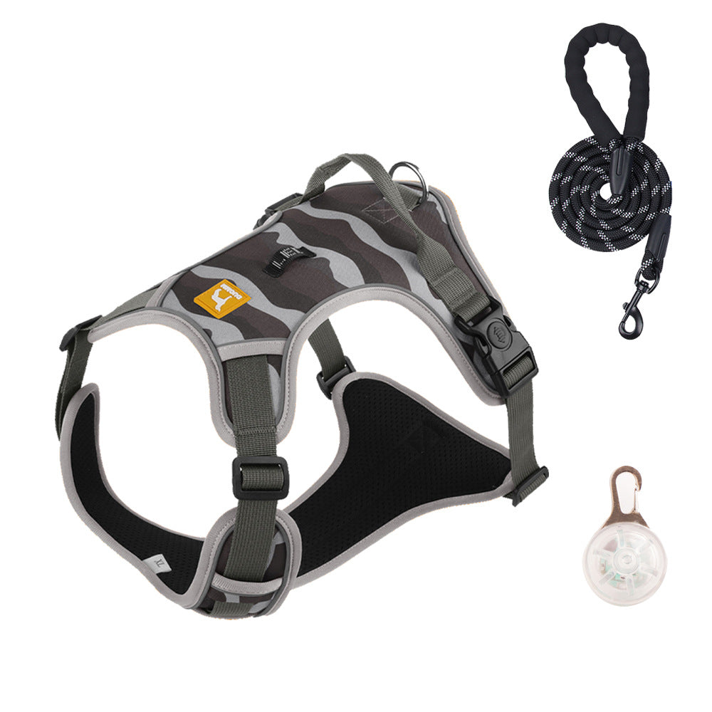 Cross-border dog traction rope explosion-proof large dog chest harness reflective large dog dog rope vest-style outdoor dog walking rope