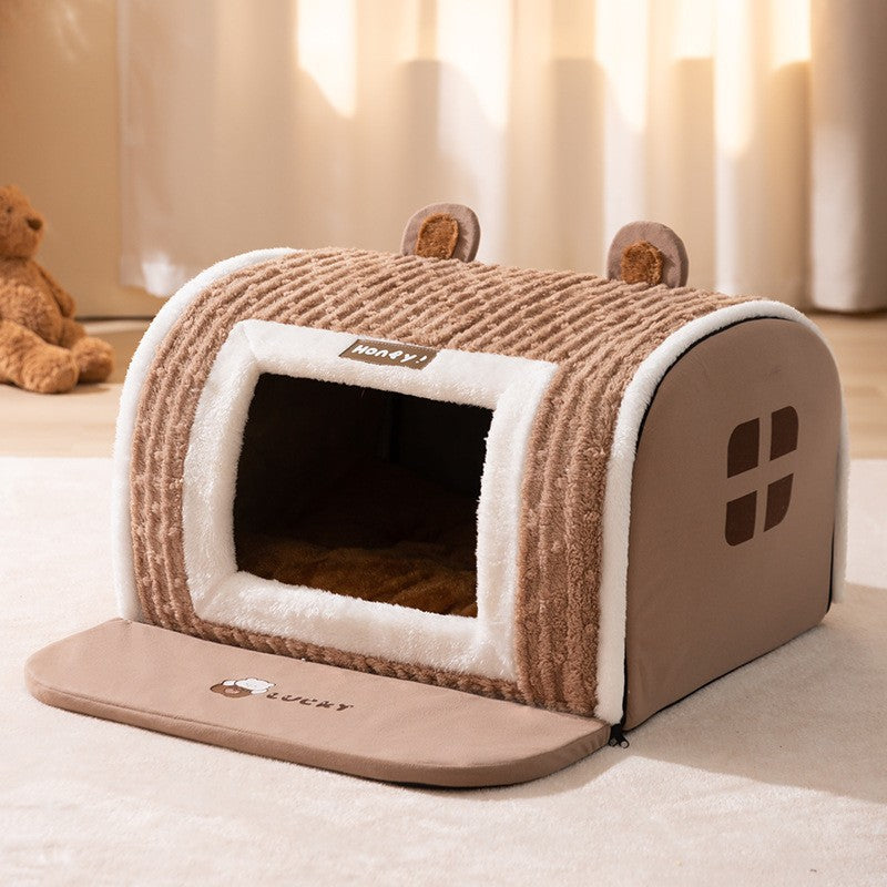 Large dog kennel winter warm dog house removable and washable dog bed four seasons large dog house type pet sleeping supplies