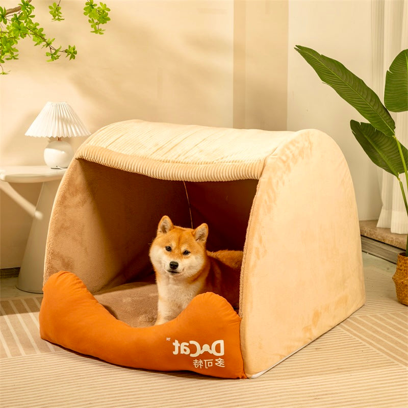 Docot dog kennel four seasons universal detachable and washable golden retriever indoor dog house large dog semi-enclosed dog bed dog tent