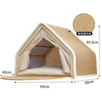 Cat bed, all-season cat villa, cat house, seashell semi-enclosed sleeping bag, cat scratching post, non-shedding sisal cat tent
