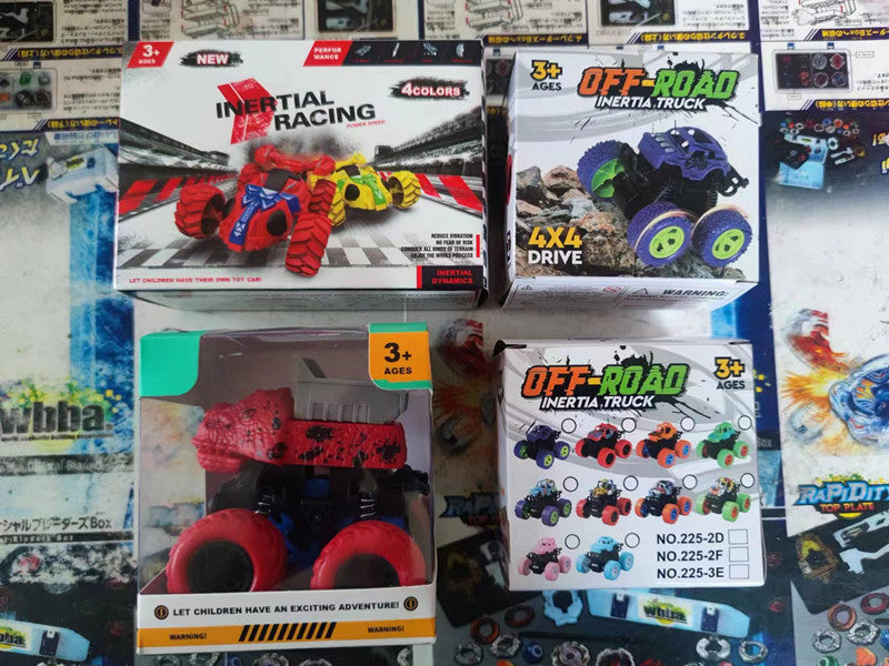 Inertia car off-road fall-resistant stunt car dinosaur toy car simulation engineering car model car stall wholesale