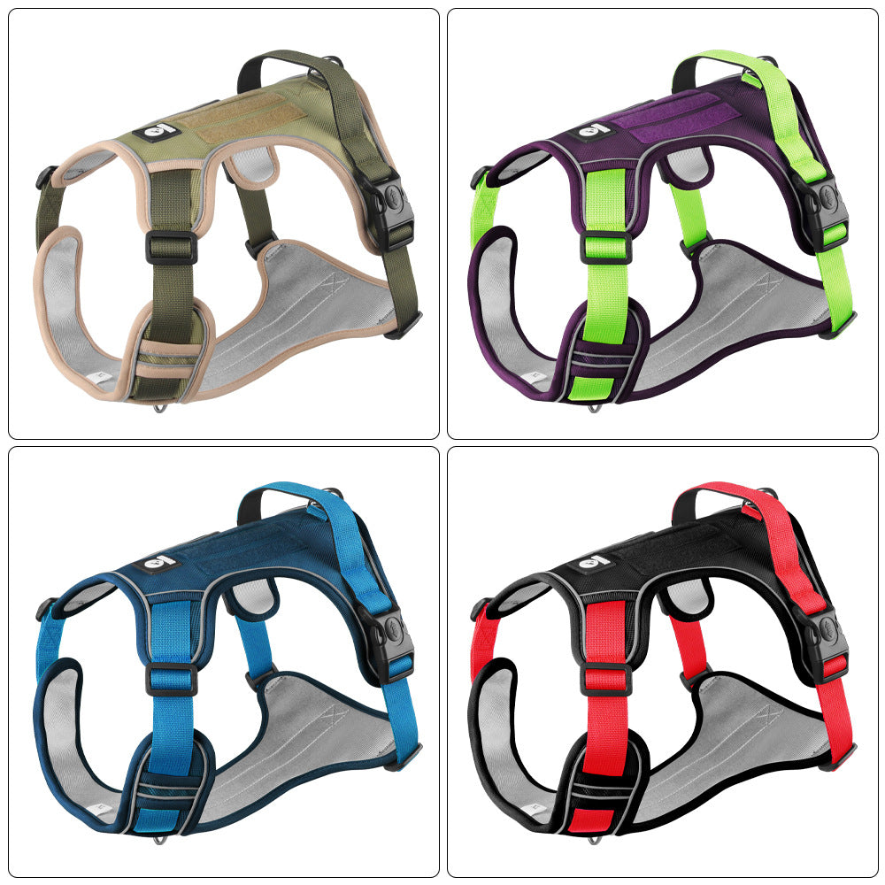 Cross-border dog traction rope explosion-proof large dog chest harness reflective large dog dog rope vest-style outdoor dog walking rope