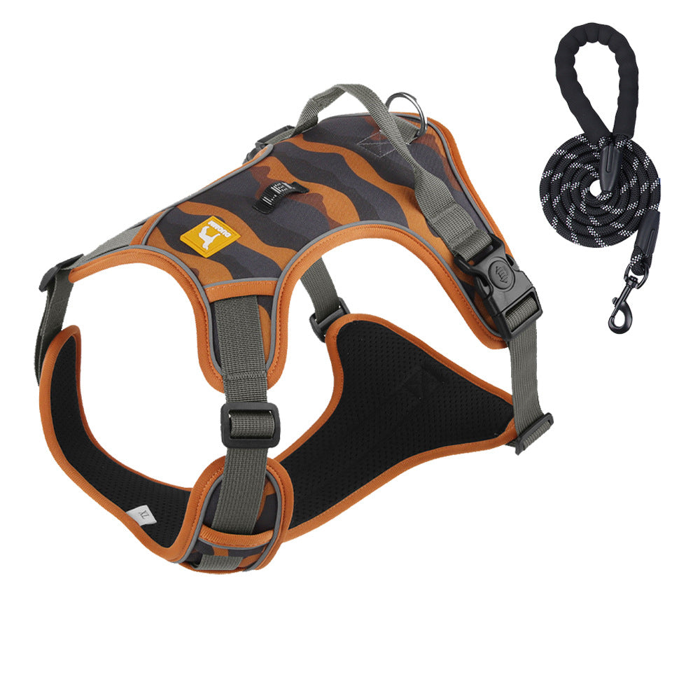 Cross-border dog traction rope explosion-proof large dog chest harness reflective large dog dog rope vest-style outdoor dog walking rope